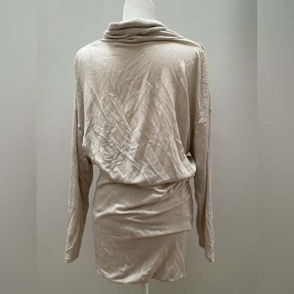 Free People Sundown Cowl Neck Light Sweater Dress Cinched - Picture 4 of 4